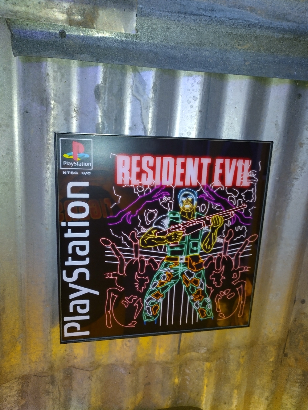 Neon Resident Evil 1 Retro PlayStation 1 Framed Art Print By Neon Nicho